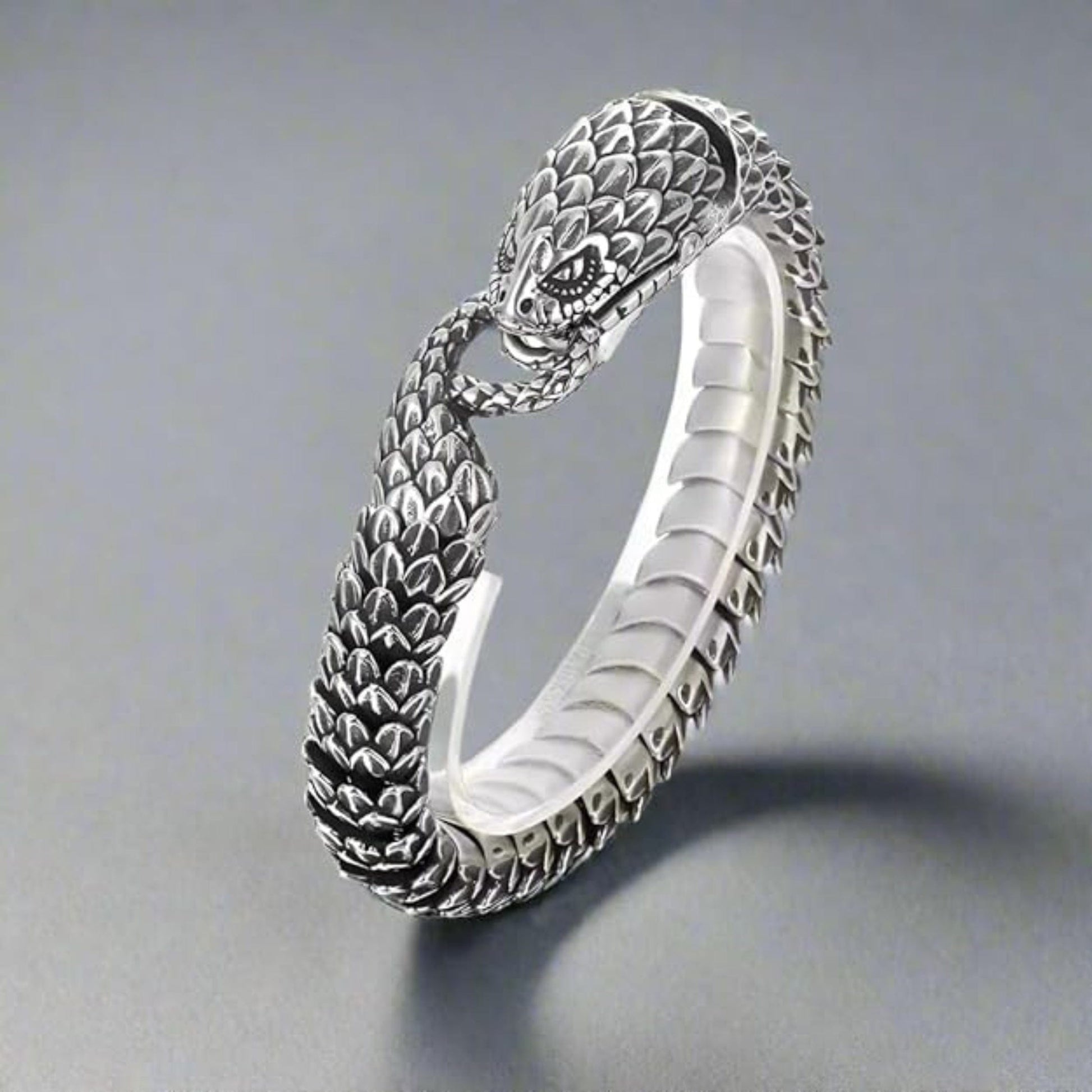 THE MEN THING SS Pendant/ Necklace COMBO — Furious Infinity Snake Pendant + Serpent Titanium Steel Bracelet