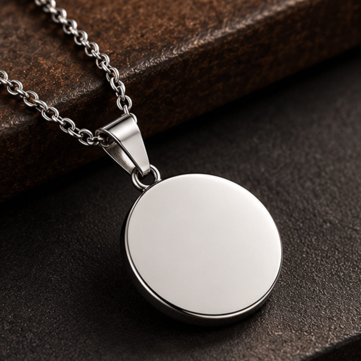 THE MEN THING SS Pendant/ Necklace COSMIC CIRCLE - 30mm Pure Titanium Steel Pendant with 3mm Chain for Men & Boys (24 to 26 inch Adjustable Cable Chain)
