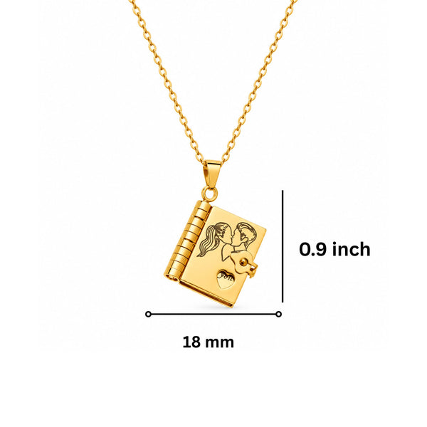 COUPLE DIARY - 18mm Pure Titanium Steel Pendant with 3mm Chain for Men & Boys (17 to 19 inch Adjustable Cable Chain)