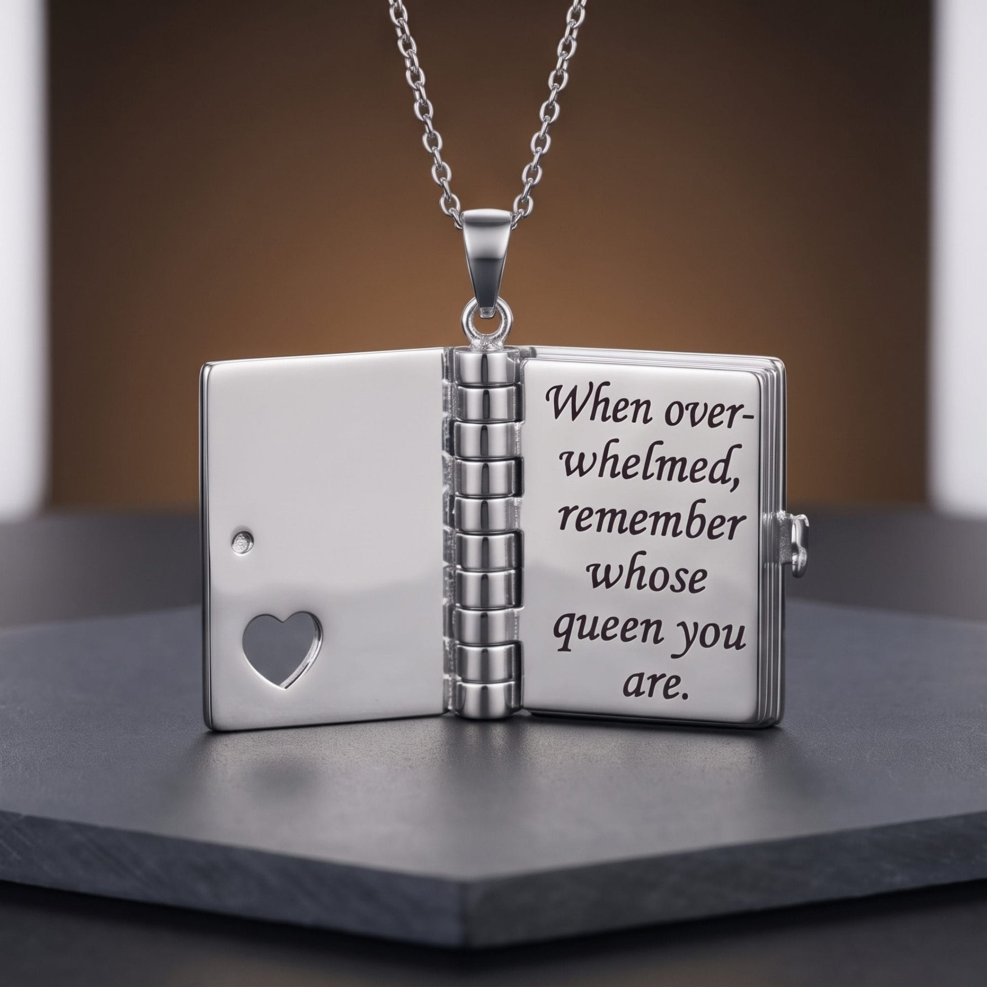 THE MEN THING SS Pendant/ Necklace COUPLE DIARY - STEEL - 18mm Pure Titanium Steel Pendant with 3mm Chain for Men & Boys (17 to 19 inch Adjustable Cable Chain)