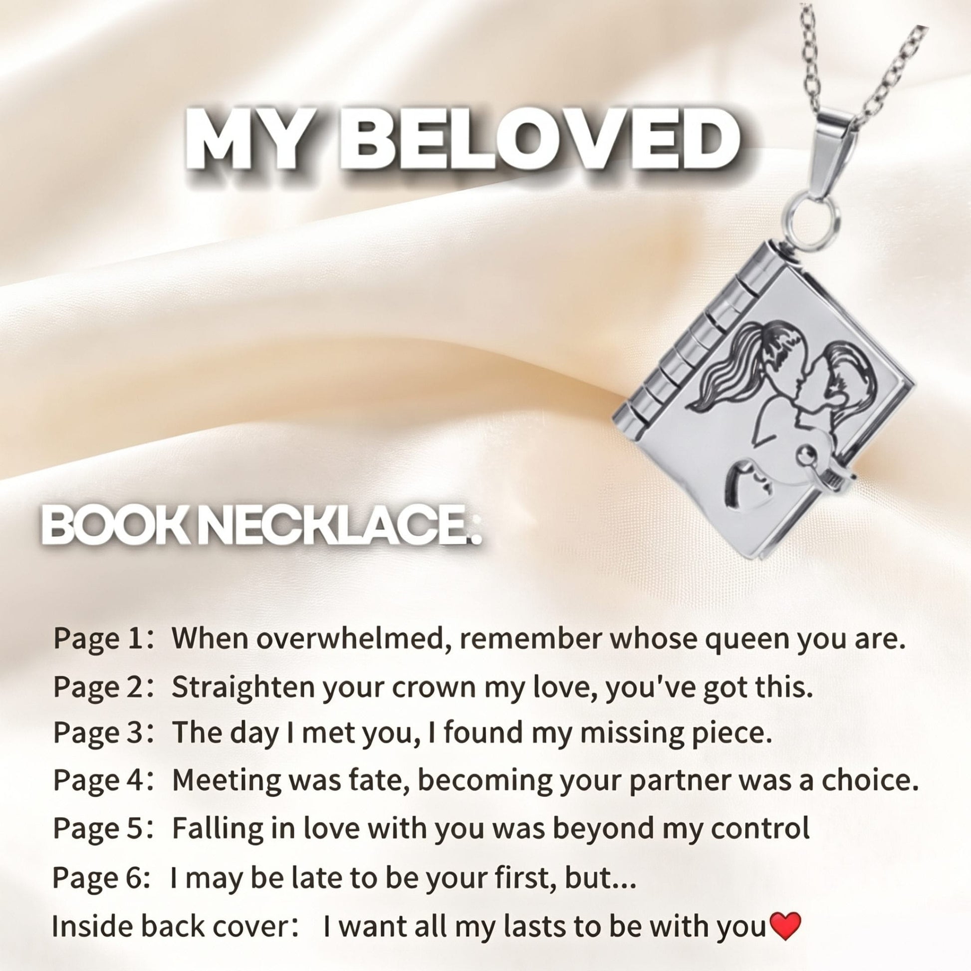 THE MEN THING SS Pendant/ Necklace COUPLE DIARY - STEEL - 18mm Pure Titanium Steel Pendant with 3mm Chain for Men & Boys (17 to 19 inch Adjustable Cable Chain)