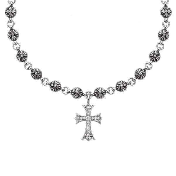 CROSS BLOOM - 20mm Titanium Steel Pendant with 18inch to 20inch Adjustable Cable Chain for Men & Boys
