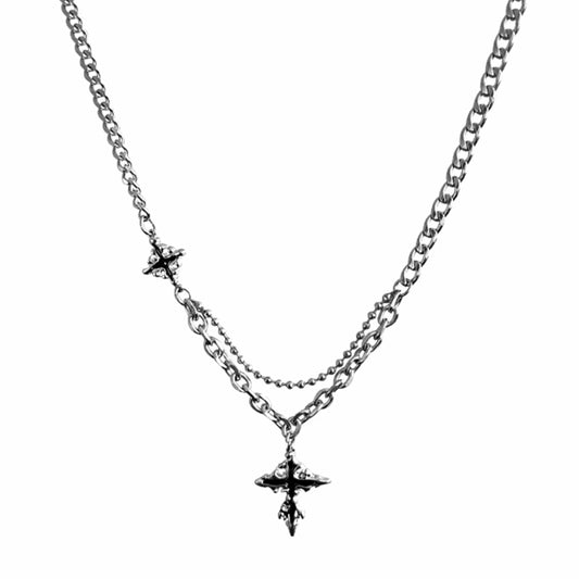 THE MEN THING SS Pendant/ Necklace CROSS ELITE - 20mm Titanium Steel Pendant with 19 to 21inch Adjustable Cable 6mm Chain for Men & Boys
