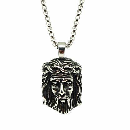 THE MEN THING SS Pendant/ Necklace CROWN OF FAITH - 26mm Titanium Steel Pendant with 24inch Round Box 5mm Chain for Men & Boys