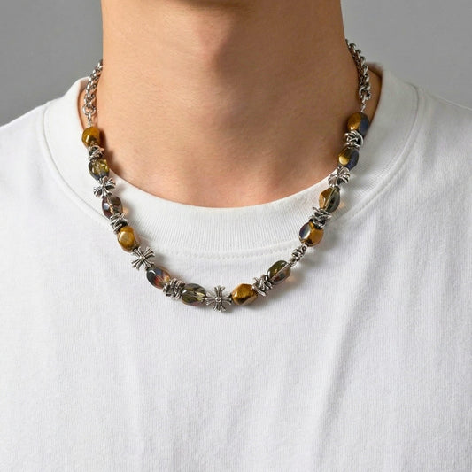 THE MEN THING SS Pendant/ Necklace CROZEL - 12mm Pure Stainless Steel Necklace with 19 to 21inch Adjustable Cable Chain for Men & Boys