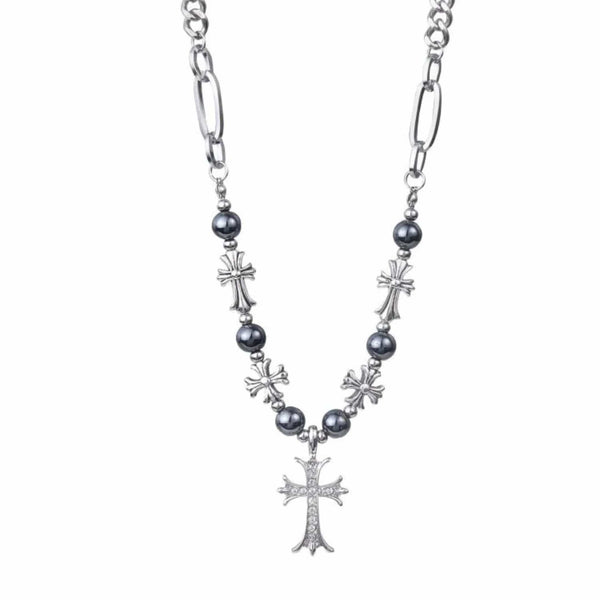 CRUX BEADLINE - 20mm Pure Titanium Steel Pendant with 21 to 22inch Adjustable Cube 9mm Chain for Men & Boys