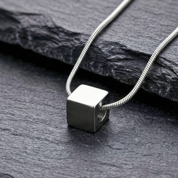 CUBIX CORE - 10mm Titanium Steel Pendant with 20 to 22inch Adjustable Snake 2mm Chain for Men & Boys