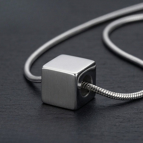CUBIX CORE - 10mm Titanium Steel Pendant with 20 to 22inch Adjustable Snake 2mm Chain for Men & Boys