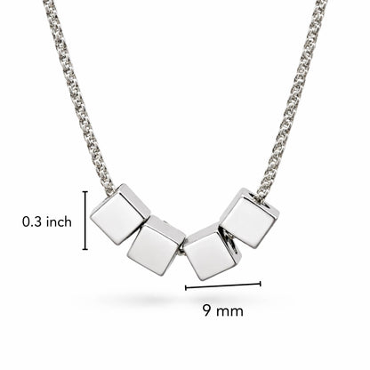 THE MEN THING SS Pendant/ Necklace CUBIXA - 9mm Titanium Steel Pendant with 23inch 4mm Round Box Chain for Men & Boys