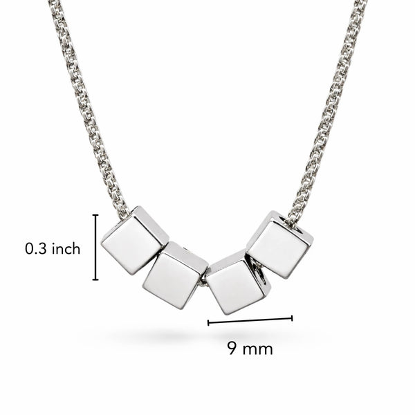 CUBIXA - 9mm Titanium Steel Pendant with 23inch 4mm Round Box Chain for Men & Boys
