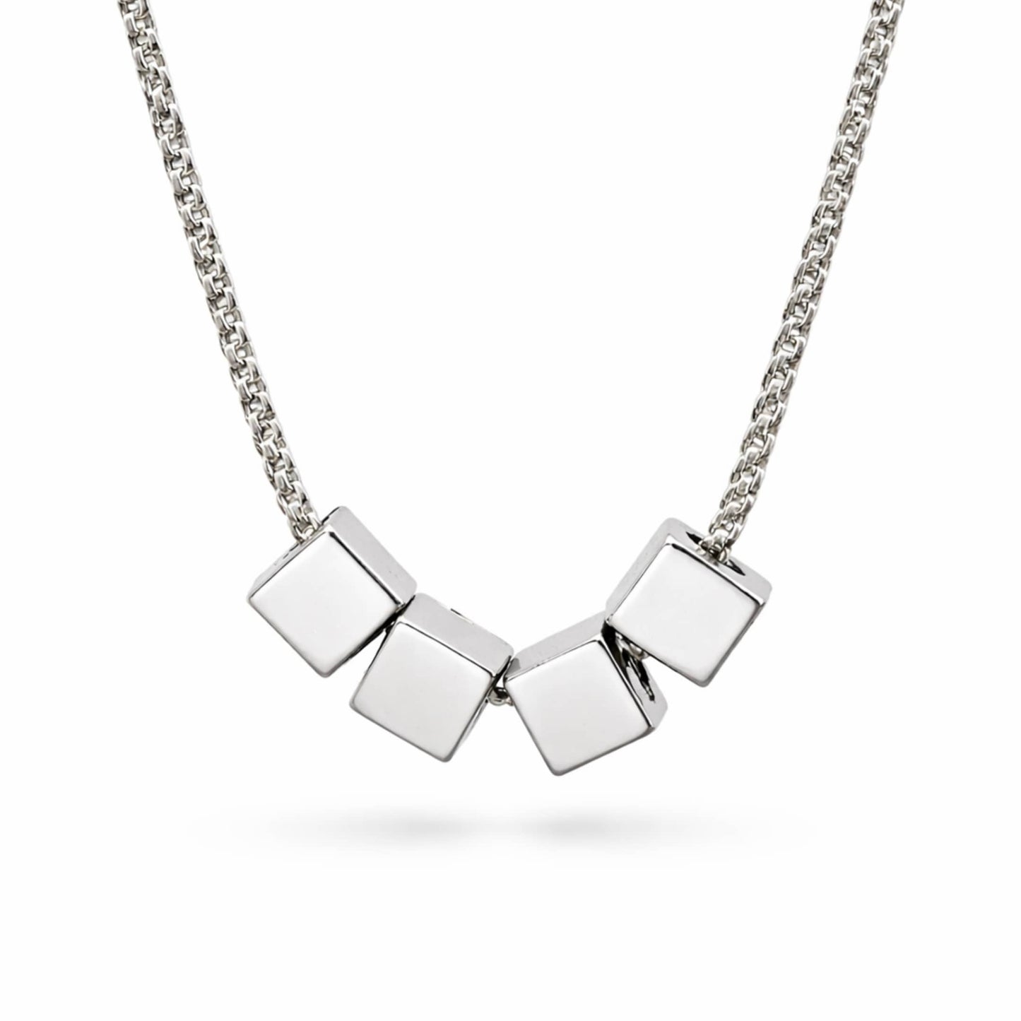 THE MEN THING SS Pendant/ Necklace CUBIXA - 9mm Titanium Steel Pendant with 23inch 4mm Round Box Chain for Men & Boys