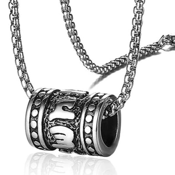 CYL-MANTRA - Alloy Pendant with Pure Stainless Steel 24inch Round Box Chain, American trending Style for Men & Boy