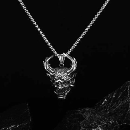 THE MEN THING SS Pendant/ Necklace DEMON TALISMAN - Alloy Pendant with Stainless Steel 24inch Round Box Chain, European trending Style for Men & Boy