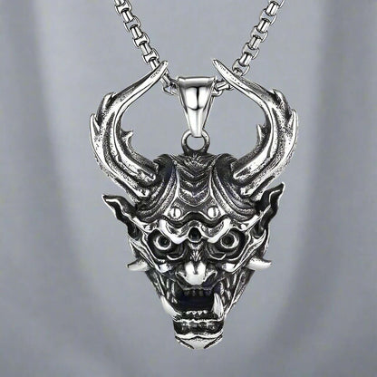 THE MEN THING SS Pendant/ Necklace DEMON TALISMAN - Alloy Pendant with Stainless Steel 24inch Round Box Chain, European trending Style for Men & Boy