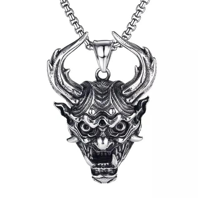 THE MEN THING SS Pendant/ Necklace DEMON TALISMAN - Alloy Pendant with Stainless Steel 24inch Round Box Chain, European trending Style for Men & Boy