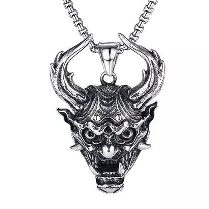 THE MEN THING SS Pendant/ Necklace DEMON TALISMAN - Alloy Pendant with Stainless Steel 24inch Round Box Chain, European trending Style for Men & Boy