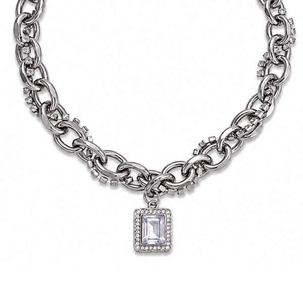 DIAMOND FRAME - 15mm Titanium Steel Pendant with 19inch to 21inch Adjustable Cable Chain for Men & Boys