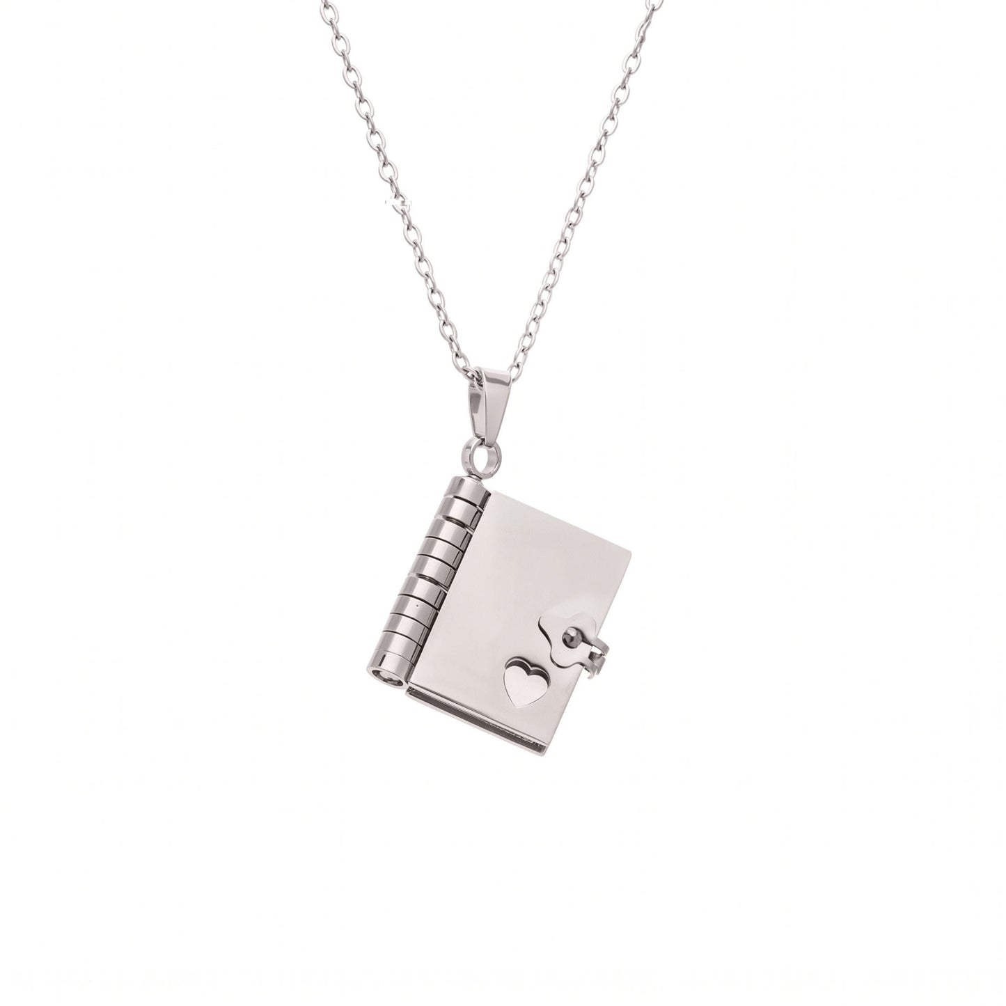 THE MEN THING SS Pendant/ Necklace DIARY LOCKET - 18mm Pure Titanium Steel Pendant with 3mm Chain for Men & Boys (17 to 19 inch Adjustable Cable Chain)
