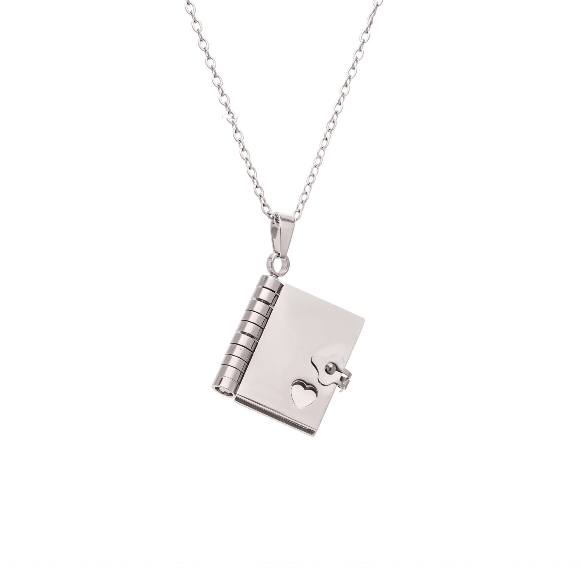 THE MEN THING SS Pendant/ Necklace DIARY LOCKET - 18mm Pure Titanium Steel Pendant with 3mm Chain for Men & Boys (17 to 19 inch Adjustable Cable Chain)