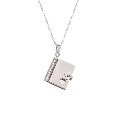 THE MEN THING SS Pendant/ Necklace DIARY LOCKET - 18mm Pure Titanium Steel Pendant with 3mm Chain for Men & Boys (17 to 19 inch Adjustable Cable Chain)