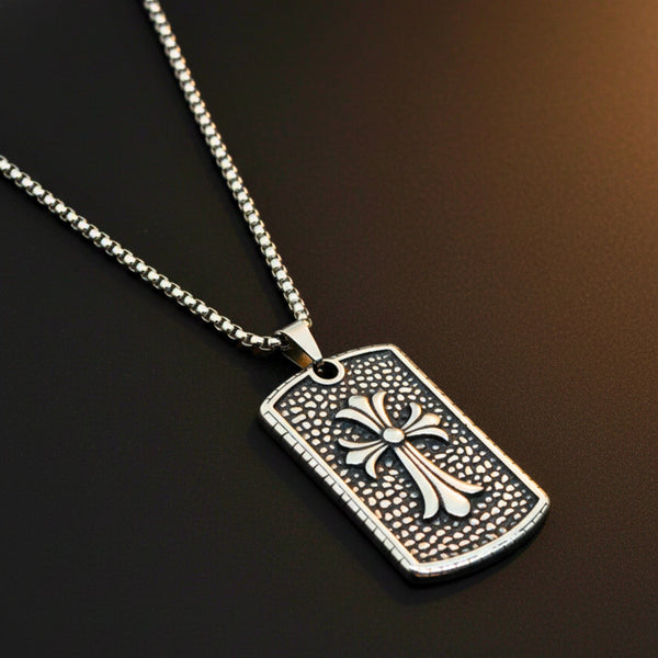 DIVINE FAITH - 31mm Titanium Steel Pendant with 24inch Round Box 4mm Chain for Men & Boys