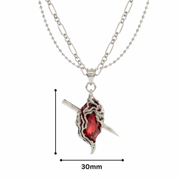 DRAVEN - 30mm Titanium Steel Pendant with 28 to 30inch Adjustable Cable 5mm Chain for Men & Boys