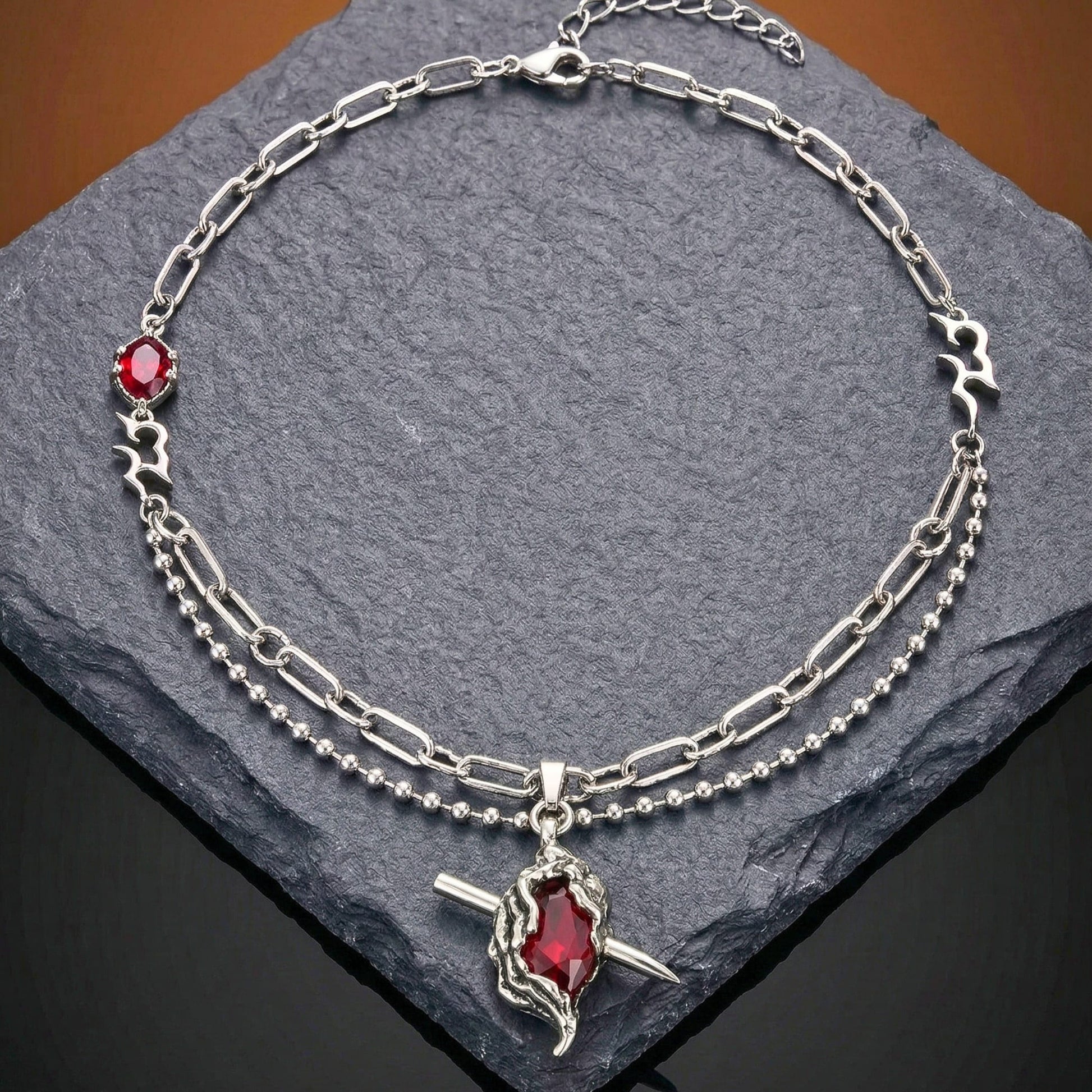 THE MEN THING SS Pendant/ Necklace DRAVEN - 30mm Titanium Steel Pendant with 28 to 30inch Adjustable Cable 5mm Chain for Men & Boys