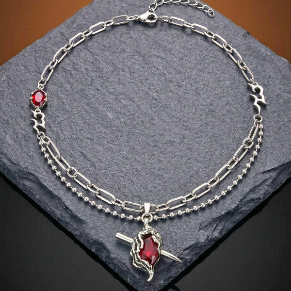 DRAVEN - 30mm Titanium Steel Pendant with 28 to 30inch Adjustable Cable 5mm Chain for Men & Boys