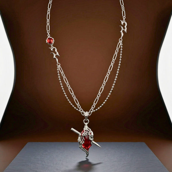 DRAVEN - 30mm Titanium Steel Pendant with 28 to 30inch Adjustable Cable 5mm Chain for Men & Boys