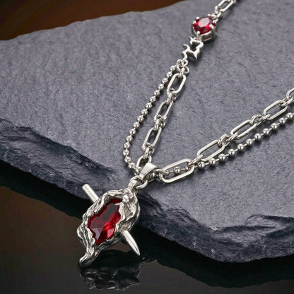 THE MEN THING SS Pendant/ Necklace DRAVEN - 30mm Titanium Steel Pendant with 28 to 30inch Adjustable Cable 5mm Chain for Men & Boys