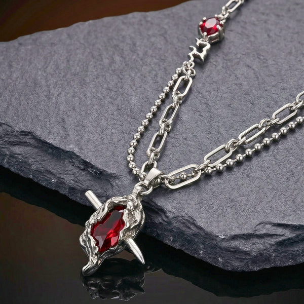 DRAVEN - 30mm Titanium Steel Pendant with 28 to 30inch Adjustable Cable 5mm Chain for Men & Boys