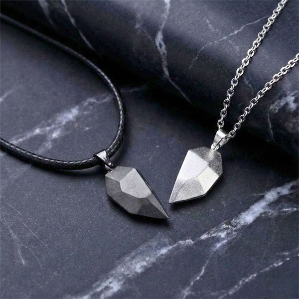 DUAL TONE SPLIT HEART - Pure Titanium Steel Pendant with 24inch Chain for Men & Boys