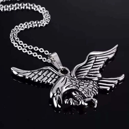 THE MEN THING SS Pendant/ Necklace EAGLE-HUNTER - Alloy Pendant with Pure Stainless Steel 24inch Round Body Chain, European trending Style for Men & Boy