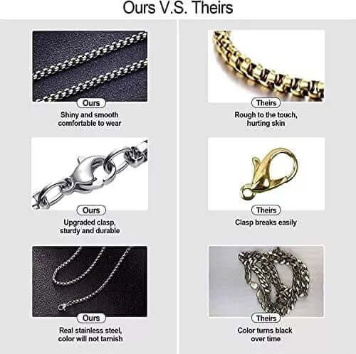 EAGLE-HUNTER - Alloy Pendant with Pure Stainless Steel 24inch Round Body Chain, European trending Style for Men & Boy