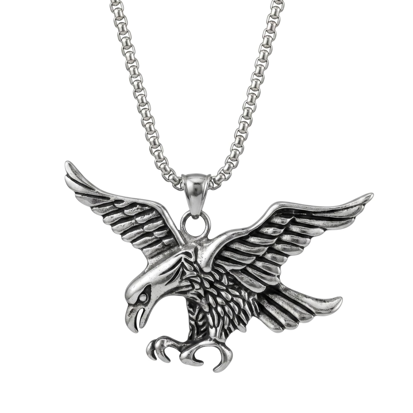 THE MEN THING SS Pendant/ Necklace EAGLE-HUNTER - Alloy Pendant with Pure Stainless Steel 24inch Round Body Chain, European trending Style for Men & Boy