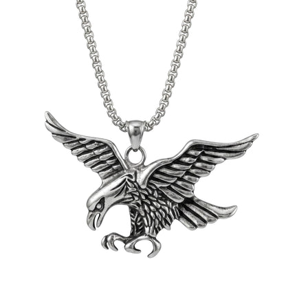 THE MEN THING SS Pendant/ Necklace EAGLE-HUNTER - Alloy Pendant with Pure Stainless Steel 24inch Round Body Chain, European trending Style for Men & Boy
