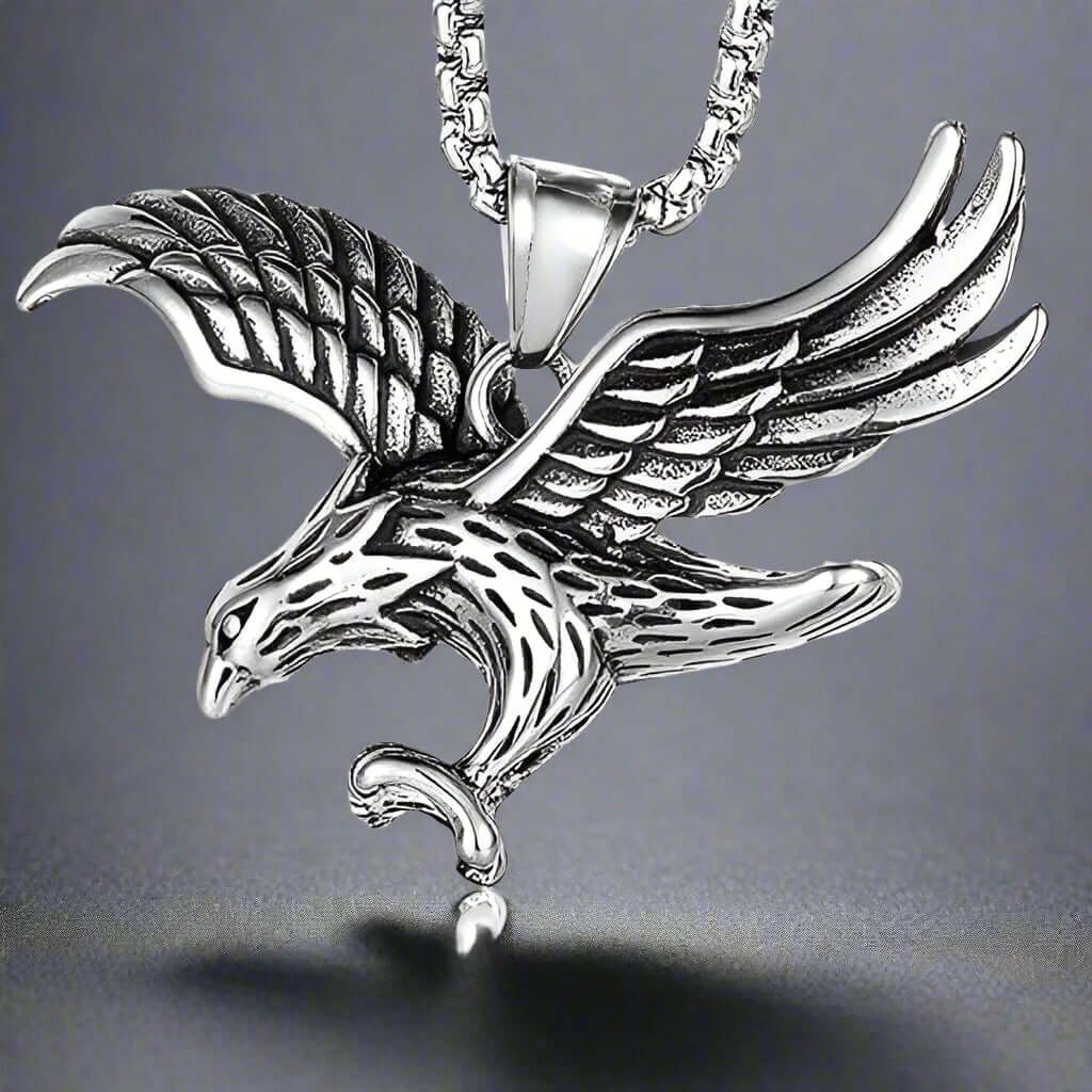 THE MEN THING SS Pendant/ Necklace EAGLE-SHARP - Alloy Pendant with Pure Stainless Steel 24inch Round Body Chain, European trending Style for Men & Boy