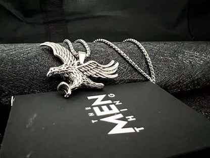 THE MEN THING SS Pendant/ Necklace EAGLE-SHARP - Alloy Pendant with Pure Stainless Steel 24inch Round Body Chain, European trending Style for Men & Boy