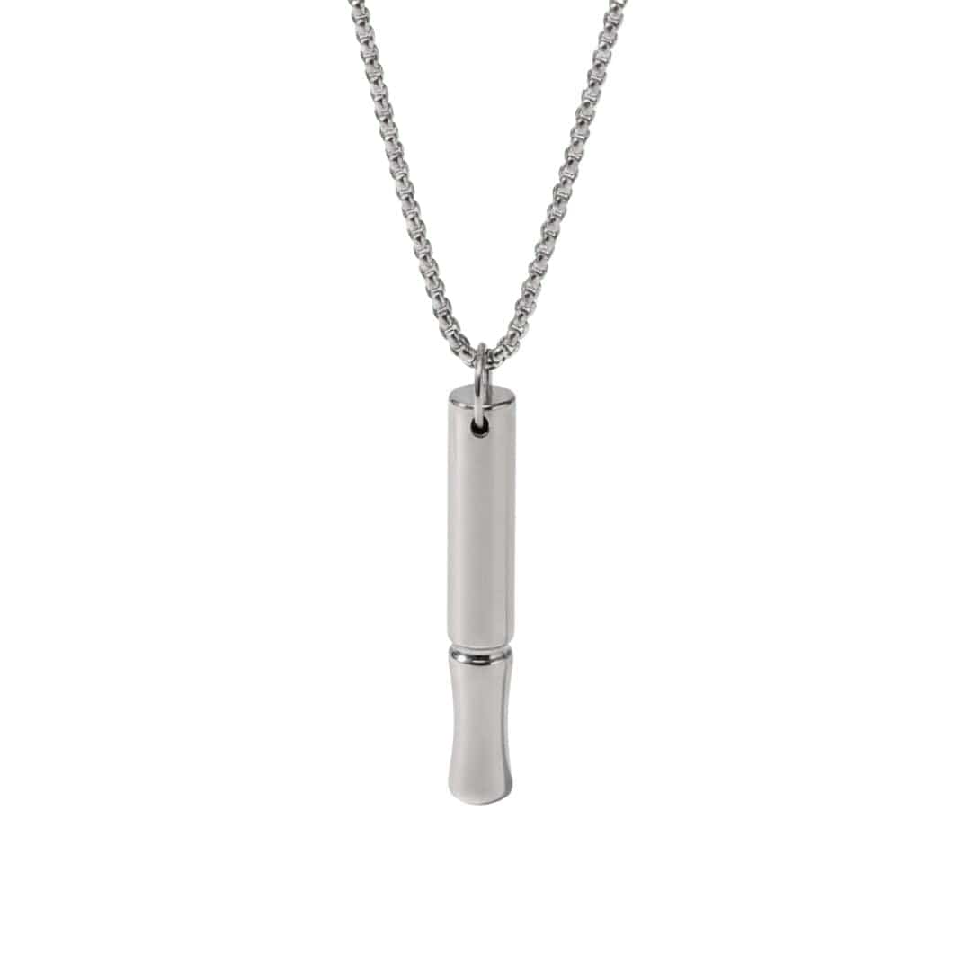 THE MEN THING SS Pendant/ Necklace ECHO BAR - Titanium Steel Pendant with 24inch Round Box Chain for Men & Boys
