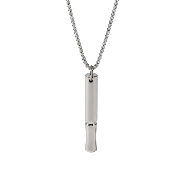 ECHO BAR - Titanium Steel Pendant with 24inch Round Box Chain for Men & Boys