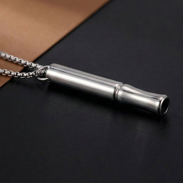 ECHO BAR - Titanium Steel Pendant with 24inch Round Box Chain for Men & Boys