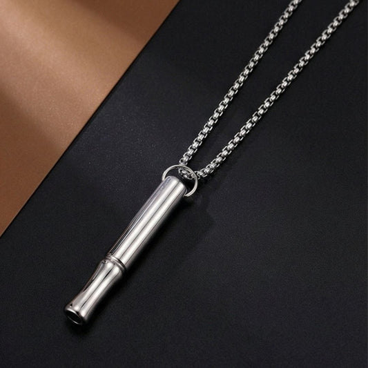 THE MEN THING SS Pendant/ Necklace ECHO BAR - Titanium Steel Pendant with 24inch Round Box Chain for Men & Boys