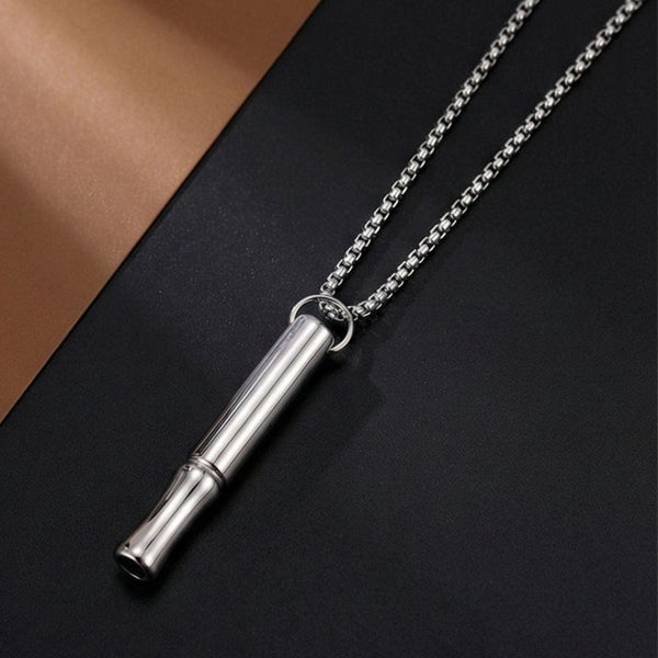 ECHO BAR - Titanium Steel Pendant with 24inch Round Box Chain for Men & Boys