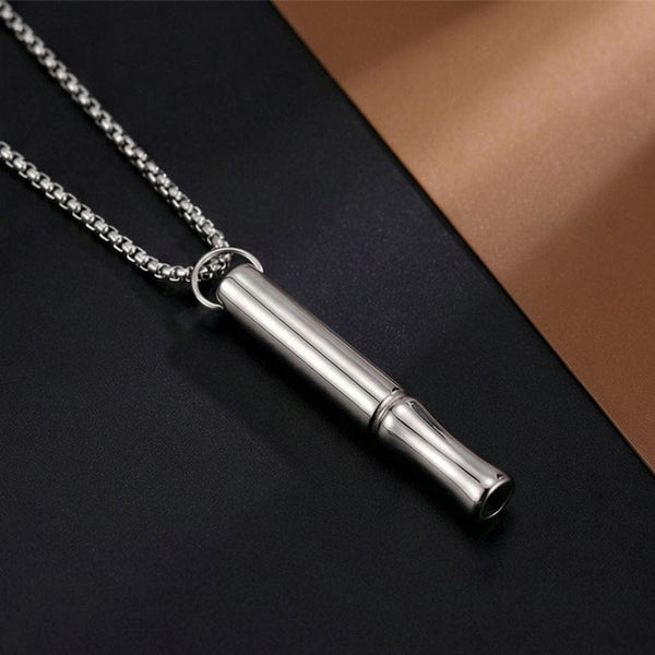 ECHO BAR - Titanium Steel Pendant with 24inch Round Box Chain for Men & Boys