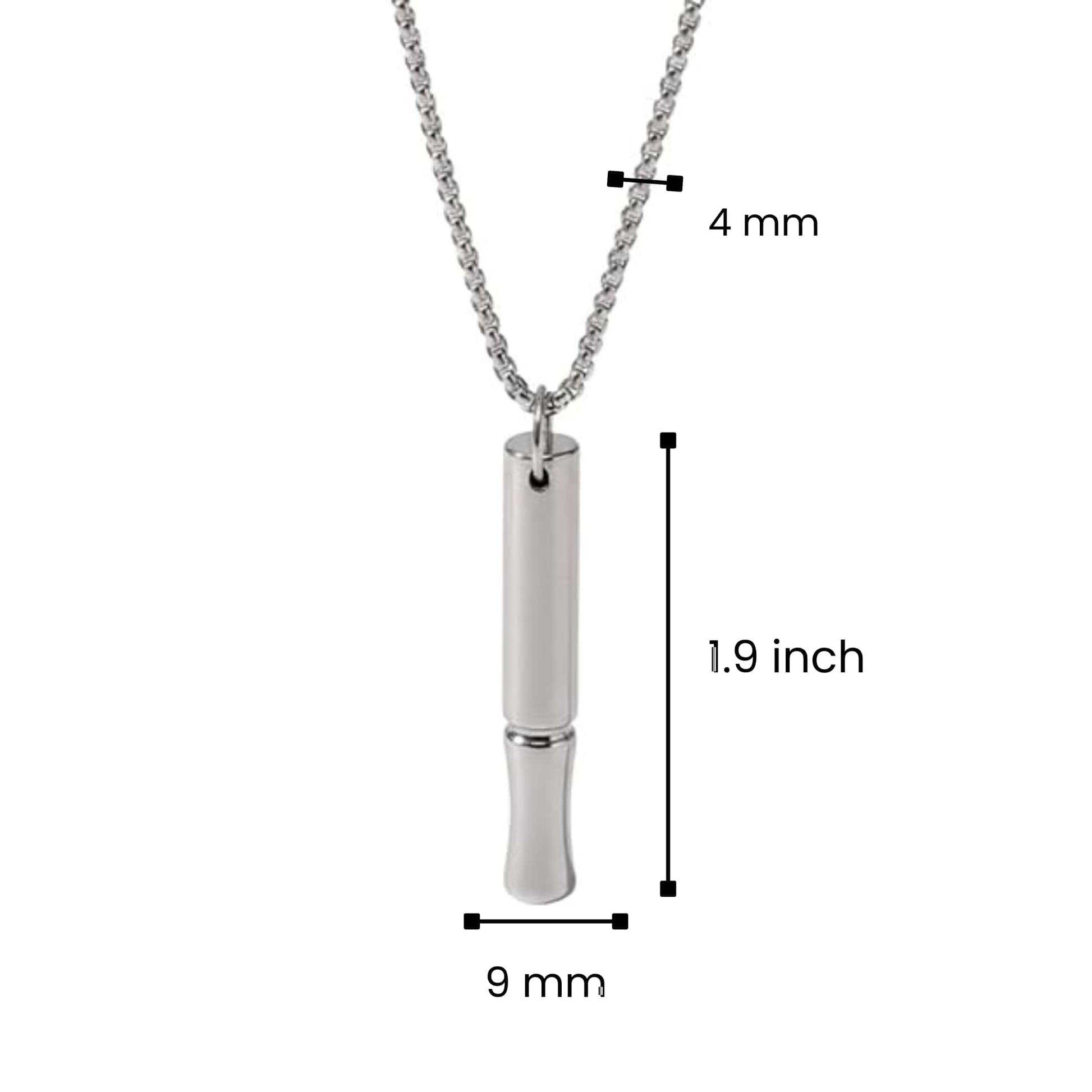 THE MEN THING SS Pendant/ Necklace ECHO BAR - Titanium Steel Pendant with 24inch Round Box Chain for Men & Boys