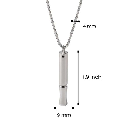 THE MEN THING SS Pendant/ Necklace ECHO BAR - Titanium Steel Pendant with 24inch Round Box Chain for Men & Boys