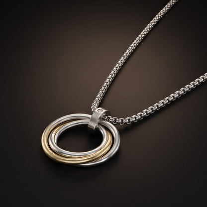 THE MEN THING SS Pendant/ Necklace ECLIPSE NEXUS ROSE GOLD - 4mm Titanium Steel Pendant with 28inch Round Box 2mm Chain for Men & Boys