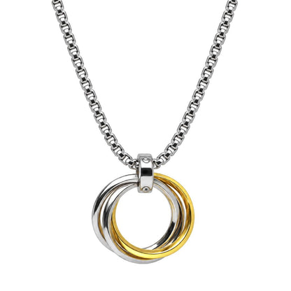 THE MEN THING SS Pendant/ Necklace ECLIPSE NEXUS ROSE GOLD - 4mm Titanium Steel Pendant with 28inch Round Box 2mm Chain for Men & Boys