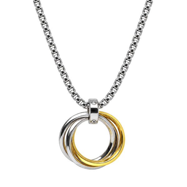ECLIPSE NEXUS ROSE GOLD - 4mm Titanium Steel Pendant with 28inch Round Box 2mm Chain for Men & Boys