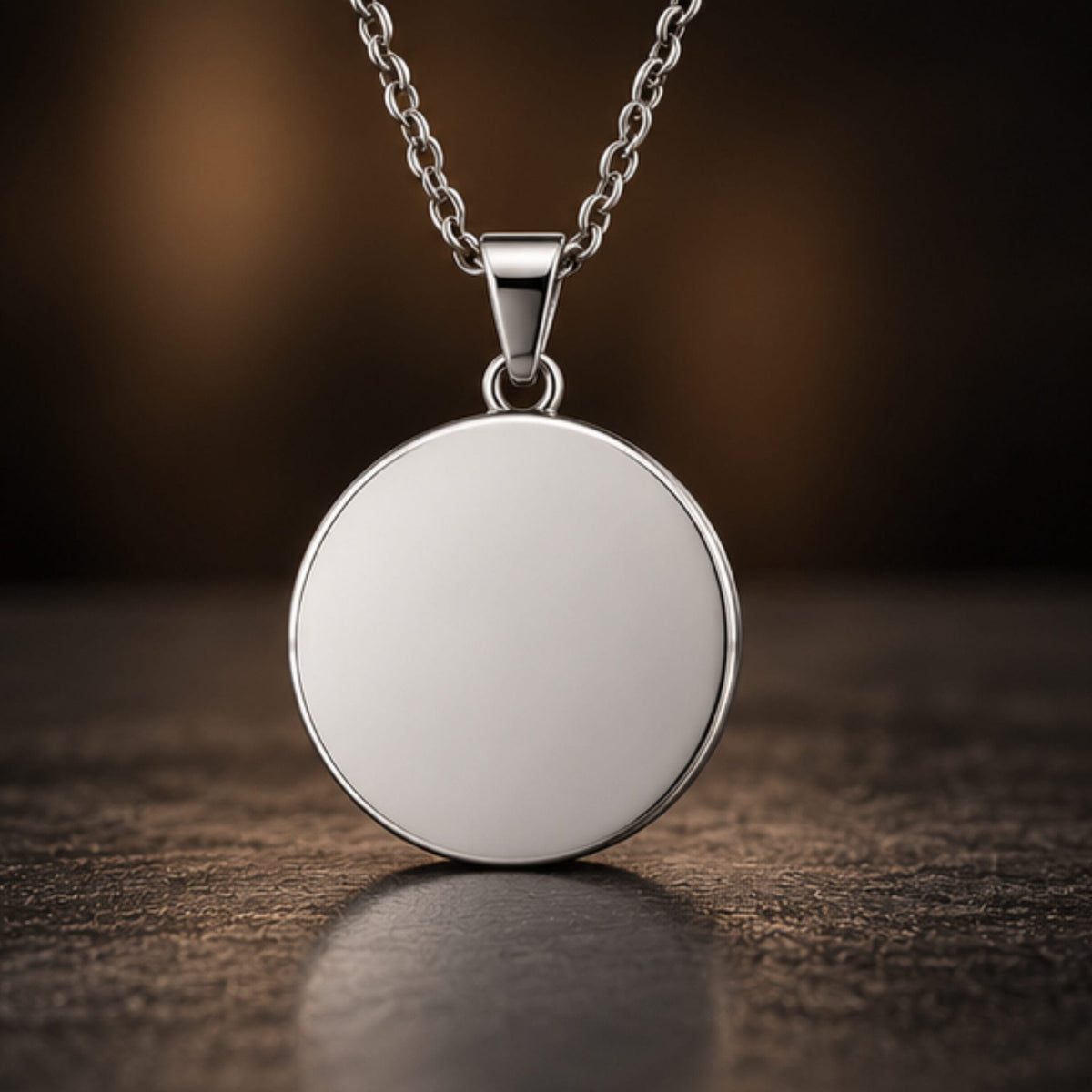 THE MEN THING SS Pendant/ Necklace ENGRAVED - COSMIC CIRCLE - 30mm Pure Titanium Steel Pendant with 3mm Chain for Men & Boys (24 to 26 inch Adjustable Cable Chain)